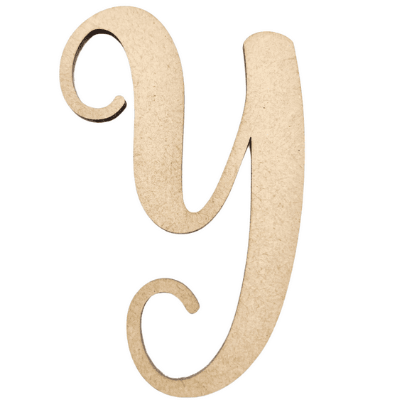 4" Tall MDF Wood Letter Y | 1/8" Thick | Wood Craft Letters | Starfish Font