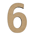 thumbnail image 1 of 4" Tall MDF Wood Number 6 | 1/8" Thick | Wood Craft Letter | American Font, 1 of 5