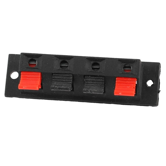 4 Terminals Spring Push Type Speaker Audio Terminal Board Connector Red Black