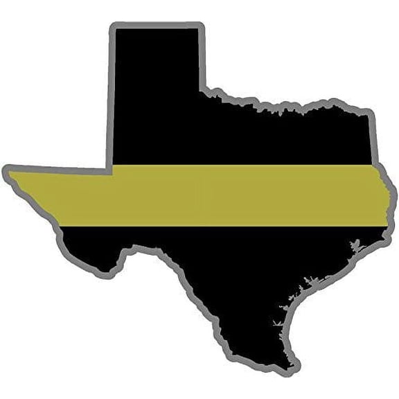 4" Texas TX State Thin Gold Line Dispatcher Dispatch 911 9-(x1) 1 Decal 3M Reflective sticker