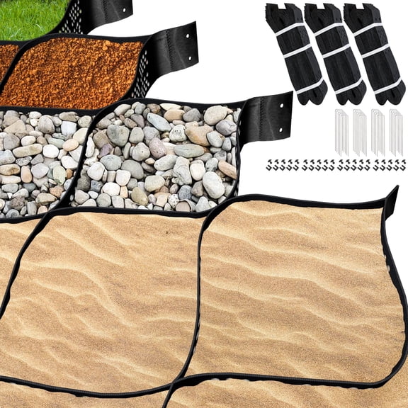 4" Thick Geo Ground Grid 36" x 4 FT Gravel Grid Driveway Stabilization w/ Connection Buckles, 1885 lbs/Sq Ft Load Capacity for DIY Patio, Walkway, Slope, Shed Base, Parking Lot