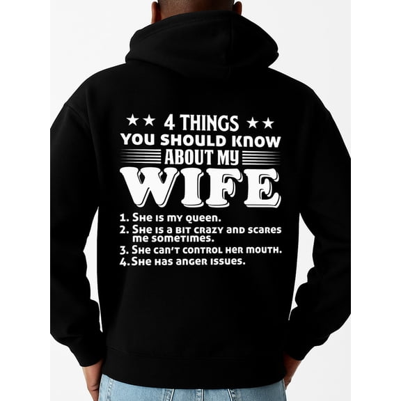 4 Things About My Wife 1 pcs Matching Couple Hoodies machine washable streetwear gift elegant spring funny comfortable graphic black autumn clothes hoodies Retro Unisex hoodie