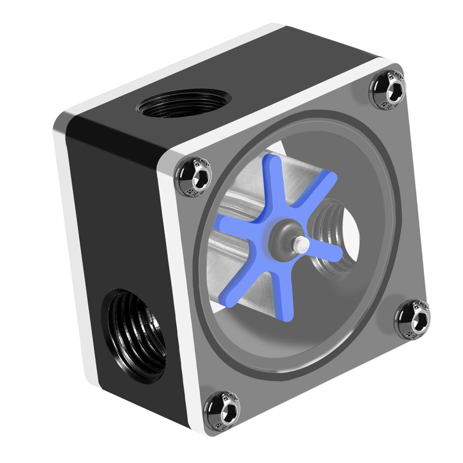 /4 Thread 6 Impeller Meter 3 Ways Meter Indicator For PC Water Cooling