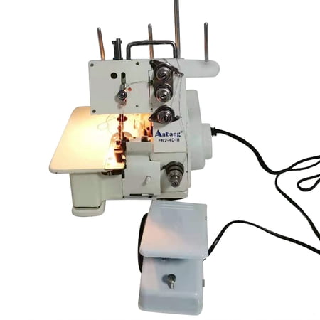 4 Thread Lockstitch Machine with Foot Controller, Cast Iron Overlock Machine,1200 Stitches/min