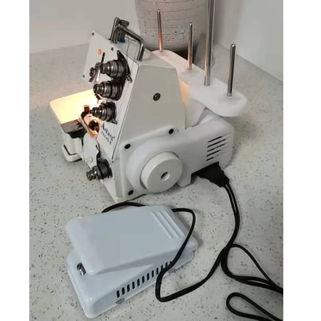 4 Thread Lockstitch Machine with Foot Controller, Cast Iron Overlock Machine,1200 Stitches/min