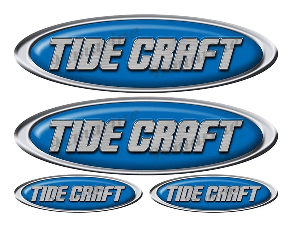 4 Tide Craft Vinyl Racing Oval Stickers - 10" and 5" long
