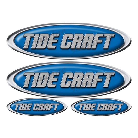 4 Tide Craft Vinyl Racing Oval Stickers - 10" and 5" long