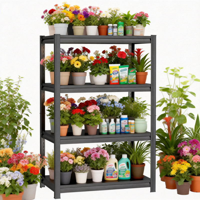 4-Tie Metal Plant Stand, Plant Shelf Indoor Outdoor, Plant Rack for ...