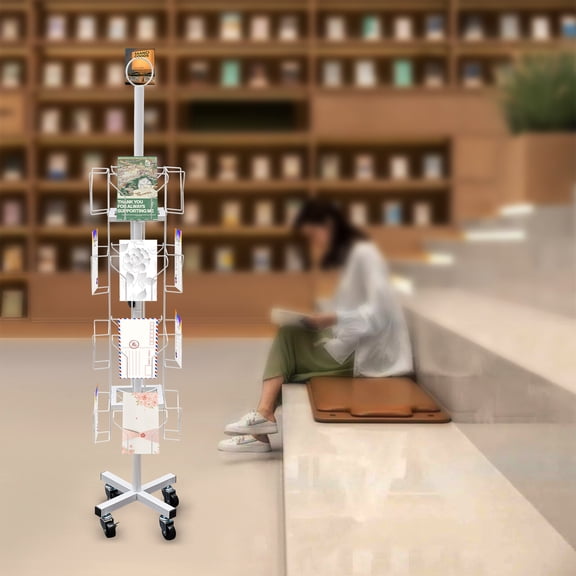 4 Tier 16 Pocket 360?? Rotating Greeting Card Rack Post Card Rack Retail Display