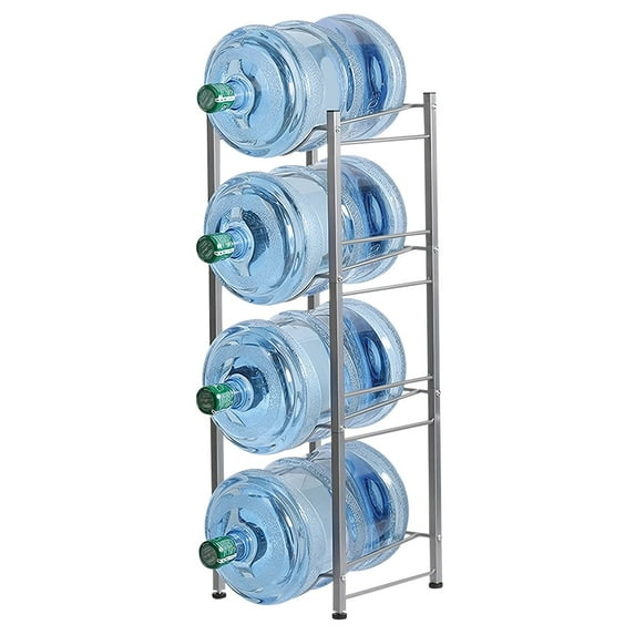 4-Tier 5-Gallon Water Bottle Holder Shelf Metal Heavy Duty Water Cooler Jug Rack Stand