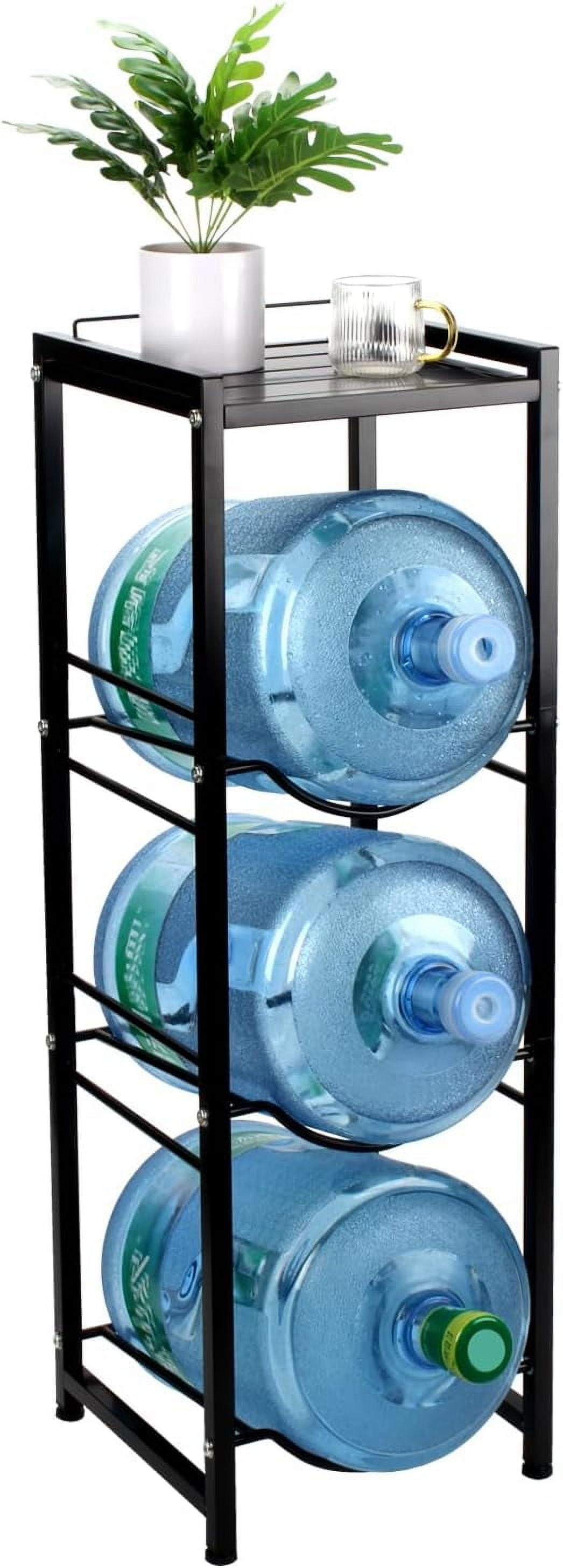 4 Tier 5 Gallon Water Jug Holder with Storage Shelf, Detachable Water ...