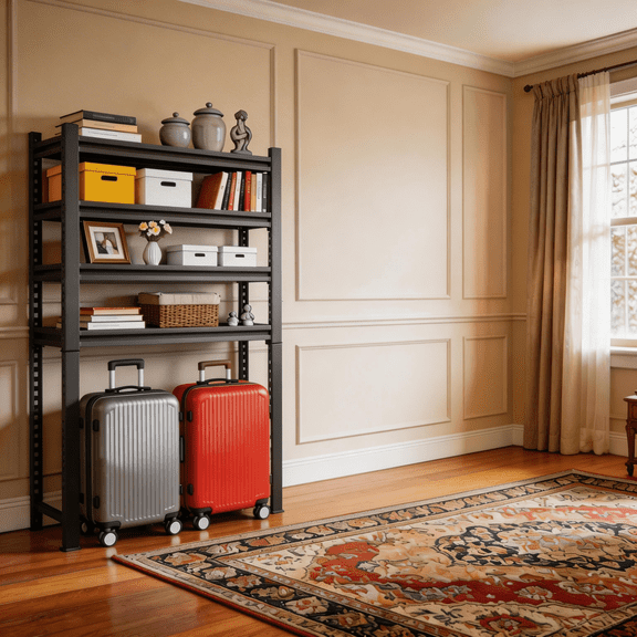4 Tier 54" H Metal Plant Stand,24" W Bookshelf,Snack Rack,Shoe Shelving, Industrial Garage Storage Shelves with Thickened Double-Layer Posts for Kitchen Bathroom Living Room School Office Warehouse