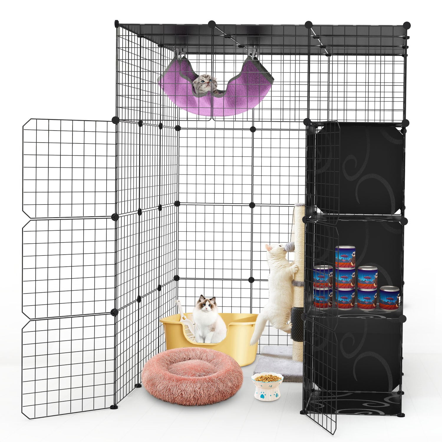4Tier 55.91in Large Cat Cages iMounTEK Cat Playpen Detachable Metal