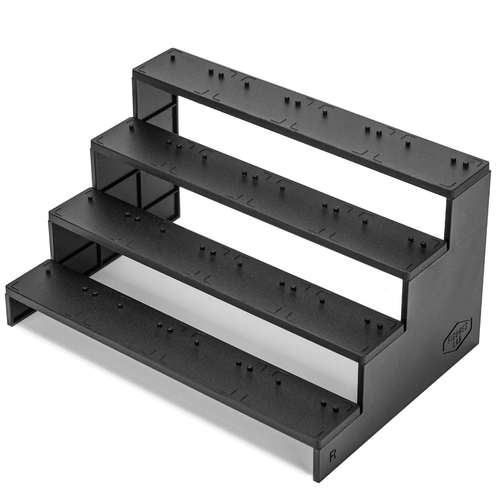 4 Tier Acrylic 6 inch Action Figure Shelf with Peg Riser Display Stand for 1/12 Star Wars Black