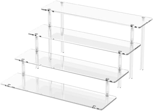 Collection Shelf Rizers 4 Tier Acrylic Display Risers, Clear Perfume Organizer Stand, Large ...