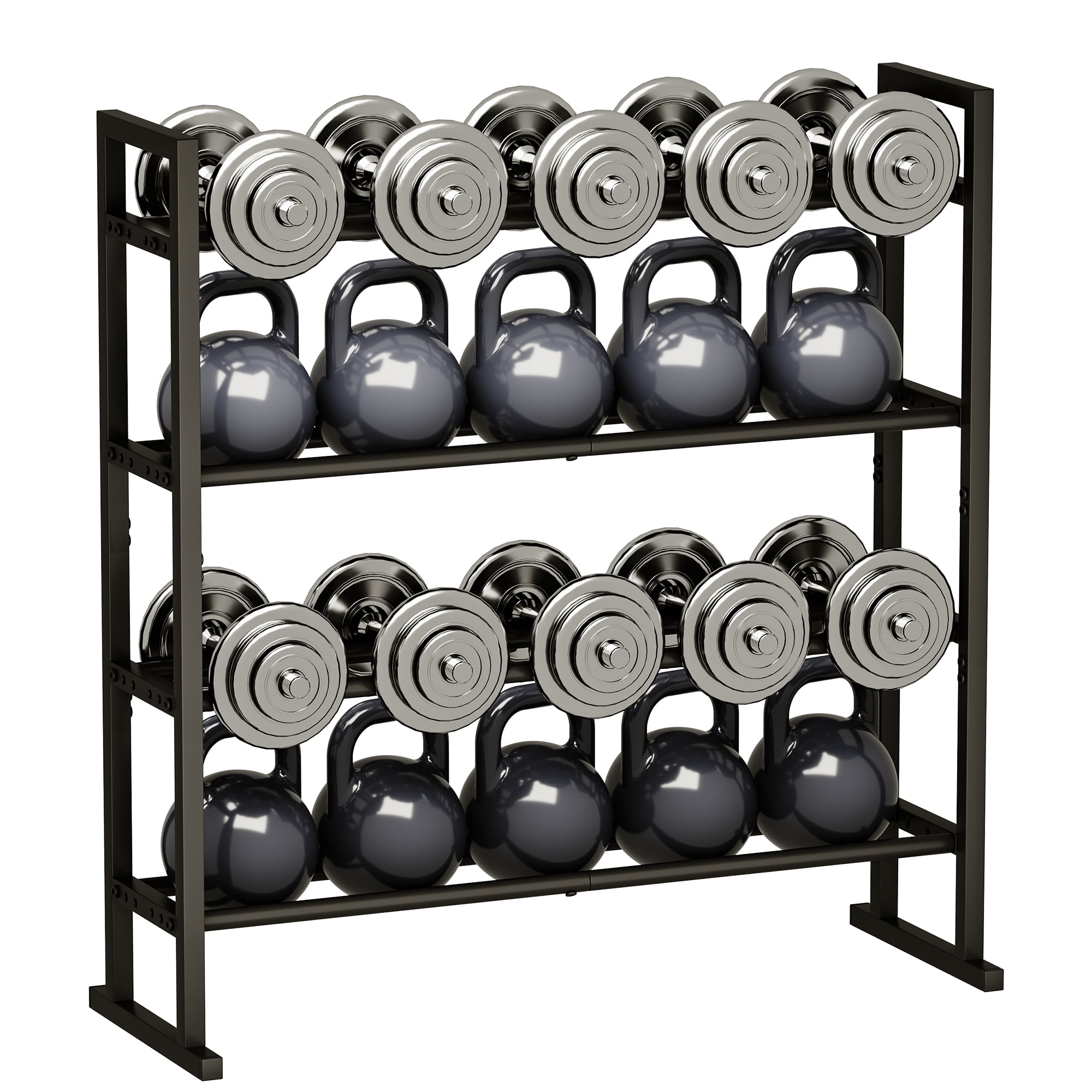 4-Tier Adjustable Dumbbell Storage Rack, Weight Rack Stand, Extended ...