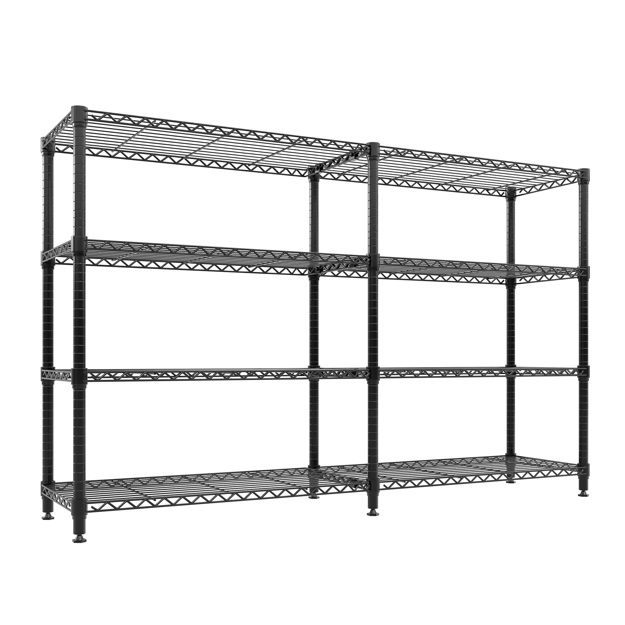 4-Tier Adjustable Metal Wire Storage Rack,Industrial Shelving for ...