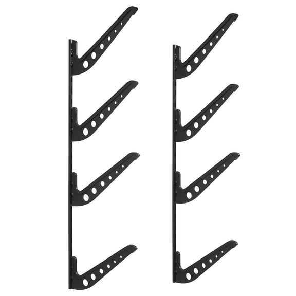 4-Tier Adjustable Surfboard Rack,Horizontal Wall Mount for Snowboards,Skis&Kiteboards,Metal Board Stand for Storage and Display