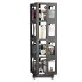thumbnail image 1 of 4-Tier All-Steel Rotating Bookshelf with 360° Wheels, Large Size Sturdy & Spacious Book Rack, New Style Black Bookshelf,Easy Assembly, 1 of 9