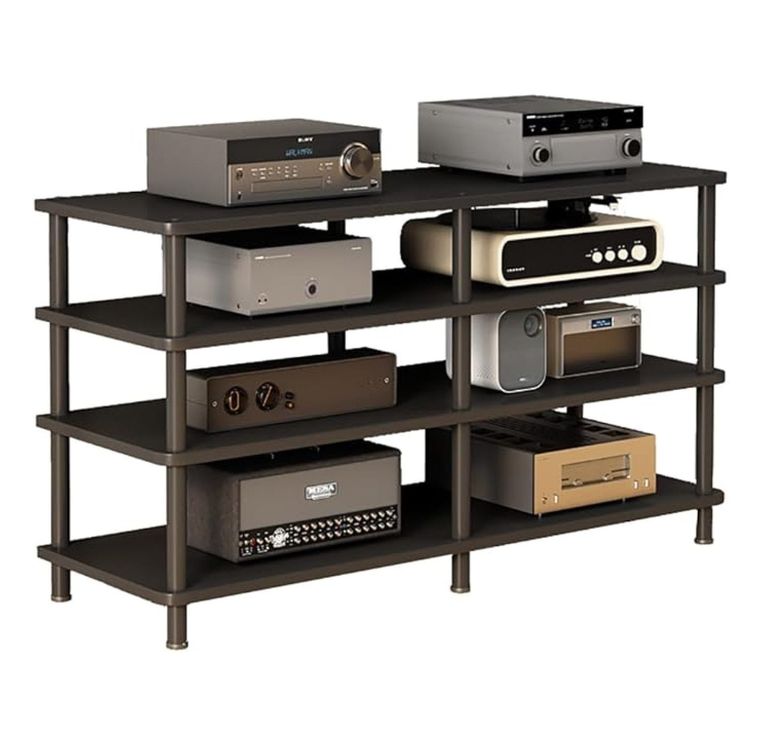 4-Tier Audio Rack and AV Media Stand, Record Player Stand, Stereo ...