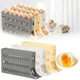 thumbnail image 1 of 4-Tier Automatic Rolling Egg Dispenser for Refrigerator | Space-Saving Fridge Egg Organizer Holds 30 Eggs | Large Capacity Kitchen Storage Rack with Safety Rails, 1 of 8