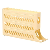 4-Tier Automatic Rolling Egg Dispenser | Space-Saving Refrigerator Egg Organizer Holds 30 Eggs | Kitchen Counter & Fridge Storage Rack with Safety Rails