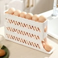 thumbnail image 1 of 4-Tier Automatic Rolling Egg Holder for Fridge - Space-Saving Refrigerator Organizer with Slide Rail & Railing Protection, Holds 30 Eggs, Durable Kitchen Storage Essential, 1 of 3