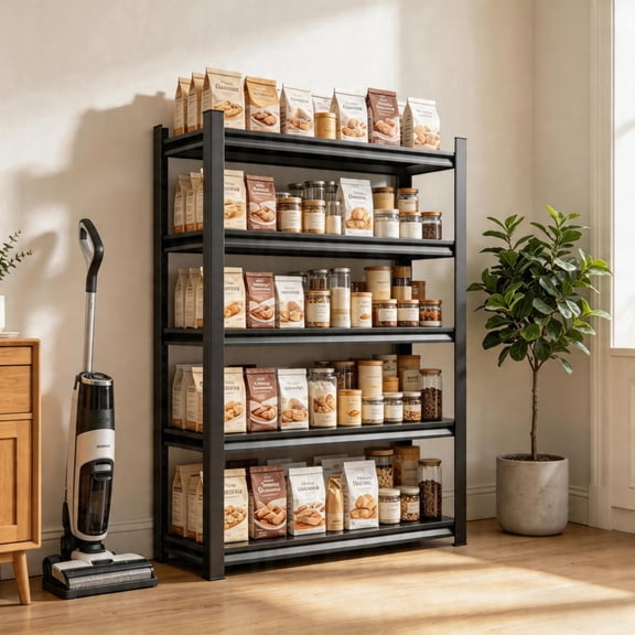 4-Tier Baker's Rack, Heavy Duty Metal Utility Shelf, Rust-Resistant Kitchen Storage, Adjustable Microwave Stand, 2500lbs, Thickened Panel, Easy Assembly for Indoor Storage