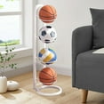 thumbnail image 1 of 4-Tier Basketball Stand Storage Rack, Portable Durable Ball Storage Holder, Indoor Removable Vertical Display Stand for Ball, Basketball Stand, Ball Frame, 1 of 7