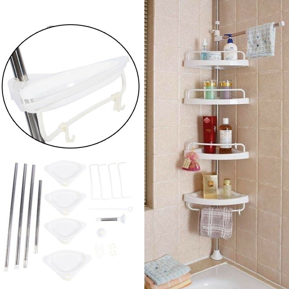 Dracelo White 4-Tier Adjustable Shelves Shower Caddy Corner for