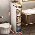 thumbnail image 1 of 4 Tier Bathroom/Room Organizer Cabinet, Cabinet Narrow Slim Gap Tower OrganizerSide Rolling Unit Towel Storage with Clear Drawers for Small Space, 1 of 8