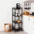 thumbnail image 1 of 4 Tier Bathroom Shelves, Freestanding Rustic Home Organizer, Space-Saving Metal Storage Shelving Unit for Living Room, Bedroom, Kitchen, Office, Black, 1 of 4
