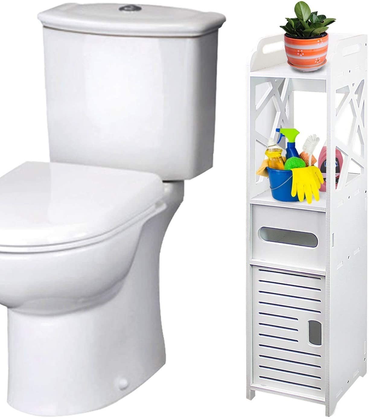 4Tier Bathroom Standing Shelf Storage Closet Organizer Free Standing