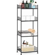 4 Tier Bathroom Storage Rack Wire Shelving Unit Organizer, Black