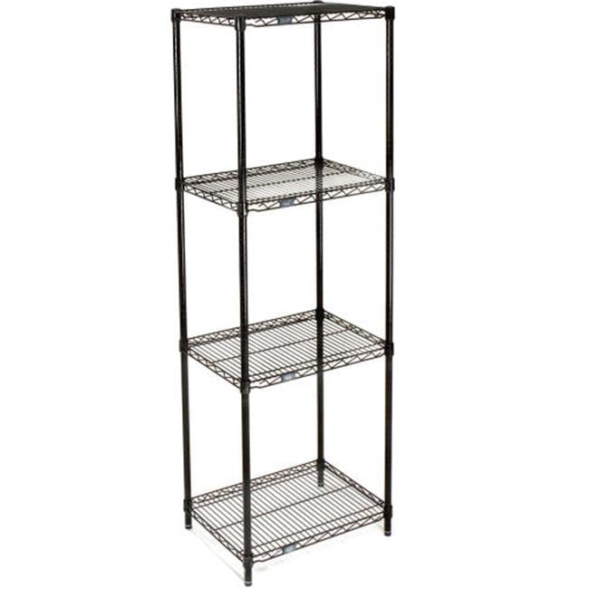 4 Tier Black Epoxy Wire Shelving Starter Unit, 54 x 18 x 30 in ...