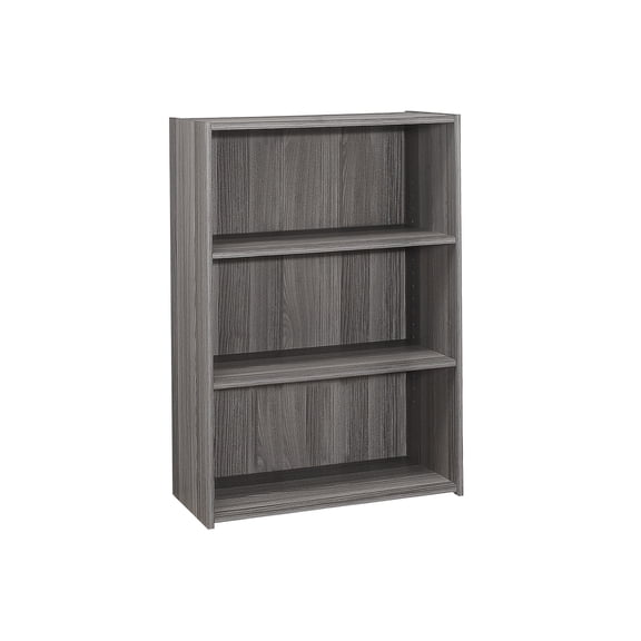 4 Tier Bookshelf Bookcase with Adjustable Shelves, Grey Laminate Storage Organizer for Office, Bedroom, Living Room