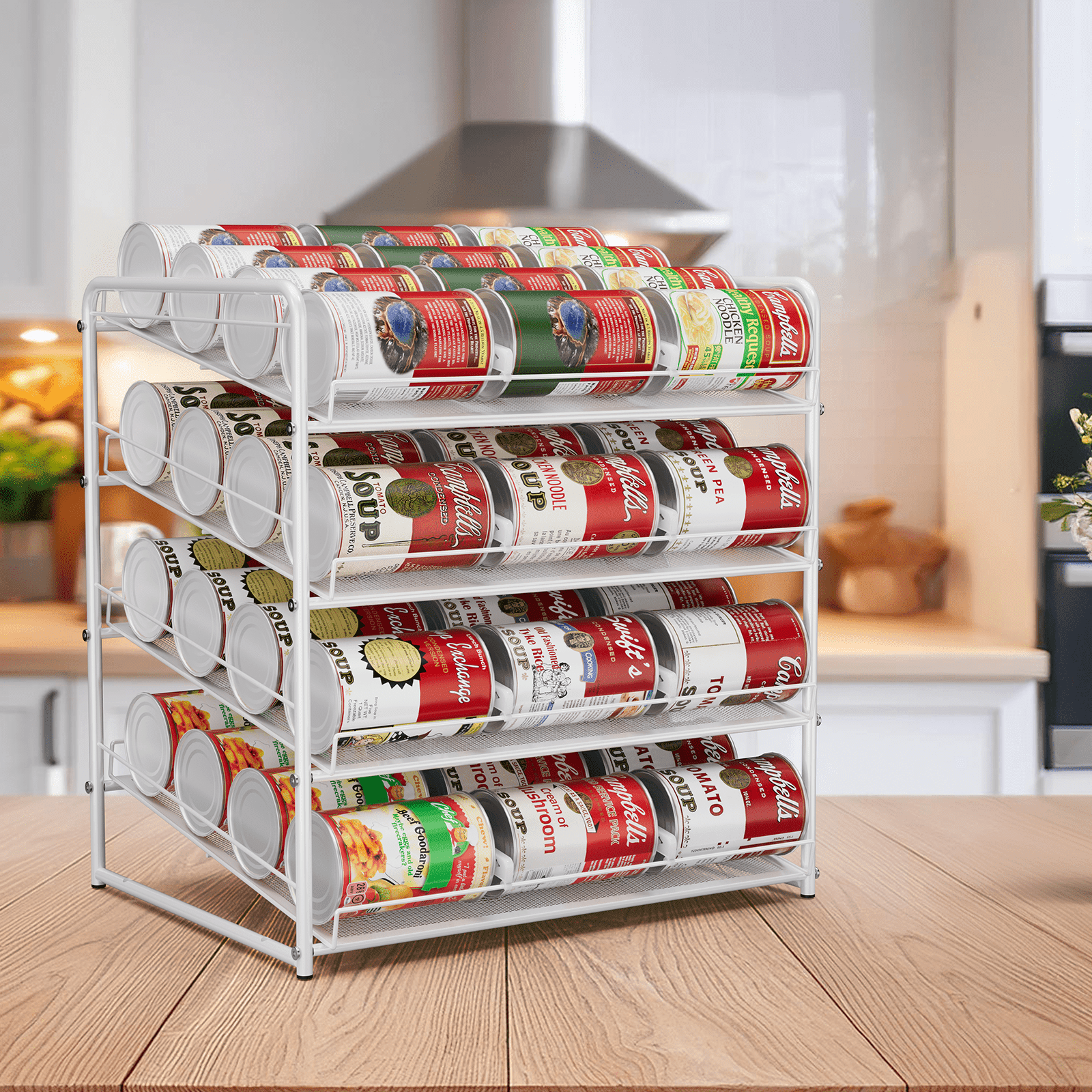 4 Tier Can Rack With Adjustable Dividers Holds Up To 48 Cans For ...