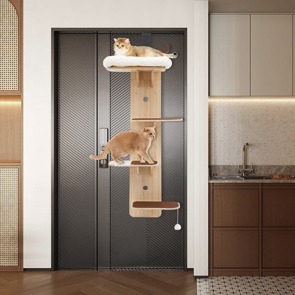 4-Tier Cat Climbing Shelf for Doors Space-Saving Cat Tree 55 lbs Capacity Multi-Cat Perch for Indoor Cats