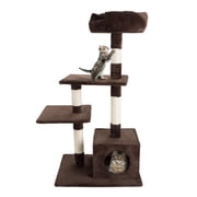 PETMAKER 4-Tier Cat Tower w/ Scratching Posts, Perches, and Condo - Brown