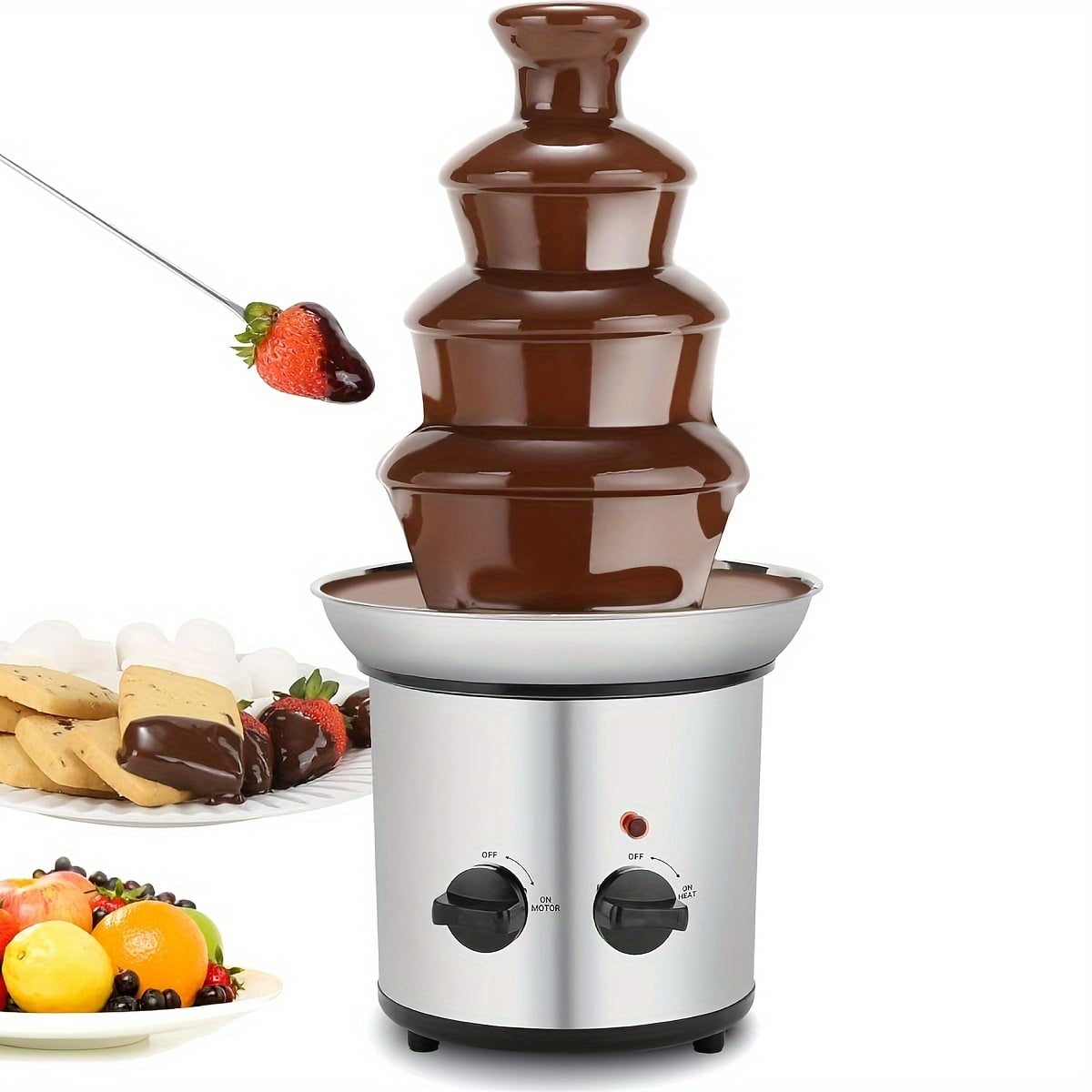 4 Tier Chocolate Fountain Machine, Electric Chocolate Melting Fountain ...
