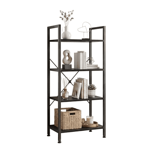 4-Tier Classic Storage Shelves, Elevated Display Rack Stand for Living ...