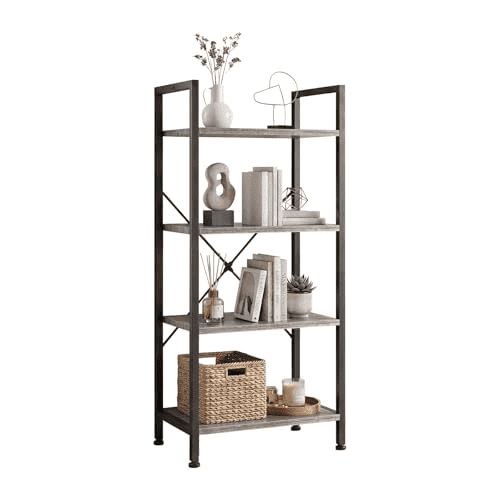 4-Tier Classical Style Storage Shelves, Elevated Display Rack Stand for ...