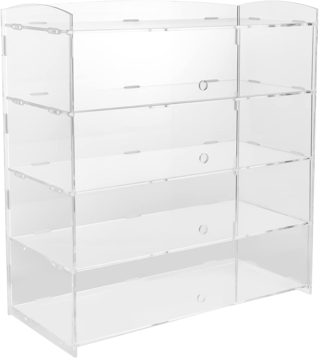 4 Tier Clear Acrylic Display Case,Modern Bakery Pastry Case Retail Display Counter Case Acrylic Display Shelf Cookie Cabinet Plastic Case 18.7x8.46x19.7inch