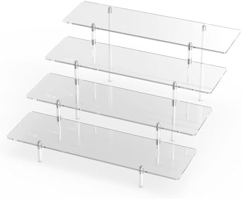 4-Tier Clear Acrylic Display Risers, Cupcake & Perfume Stand, Desktop ...