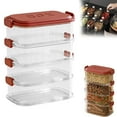 thumbnail image 1 of 4 Tier Clear Plastic Airtight Stackable Storage Box, BPA-Free Spice Containers Kit, Kitchen Pantry Storage, Durable Storage Box Container for Kitchen Grains, Travel & Camping Supplies, 1 of 4