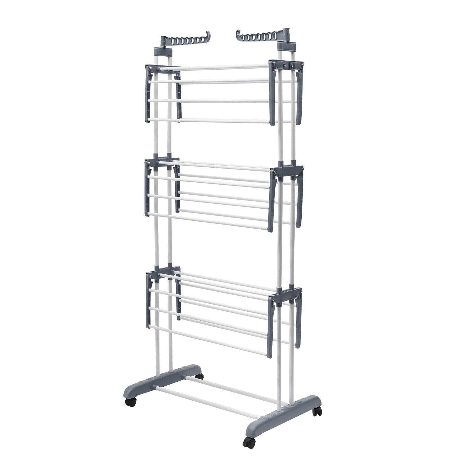 4Tier Clothes Drying Rack, Foldable Clothing Dryer Hanger Stand, Collapsible Storage Garment