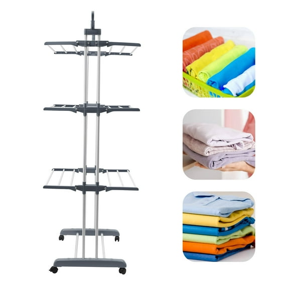 4-Tier Clothes Drying Rack Stand Airer Laundry Washing Drier Line Home Foldable