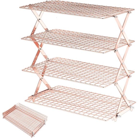 4 Tier Collapsible Cooling Rack - 3 Setting Design, Adjustable ...