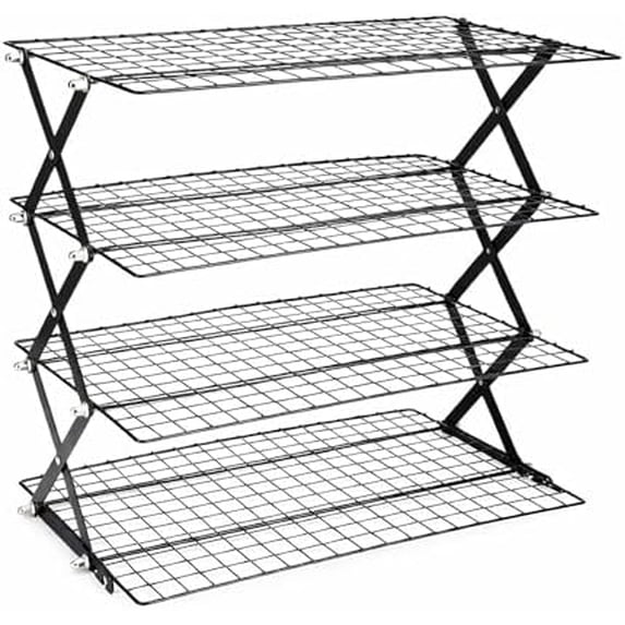 4 Tier Collapsible Cooling Rack, Adjustable Stackable Wire Cooling ...