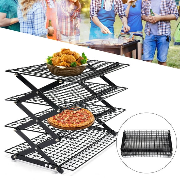 4 Tier Collapsible Cooling Rack Baking Cookie Rack Stackable Cooling Bakeware